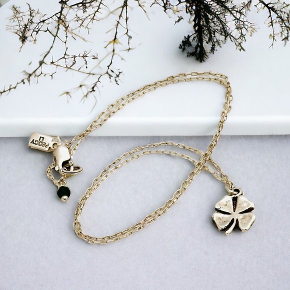 Peggy Li Jewelry - Peggi Li Sterling Silver 4-Leaf Clover & Green Bead